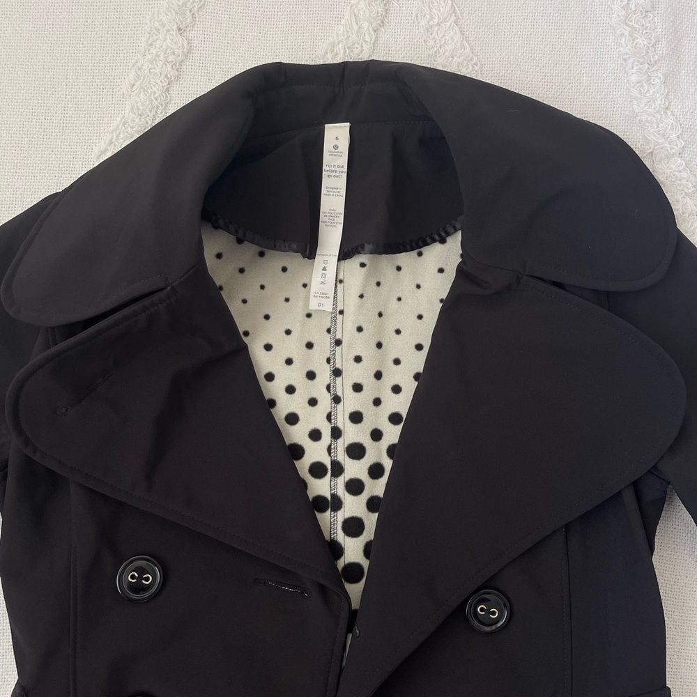 Lululemon Studio Trench Coat Softshell Black Wais… - image 3